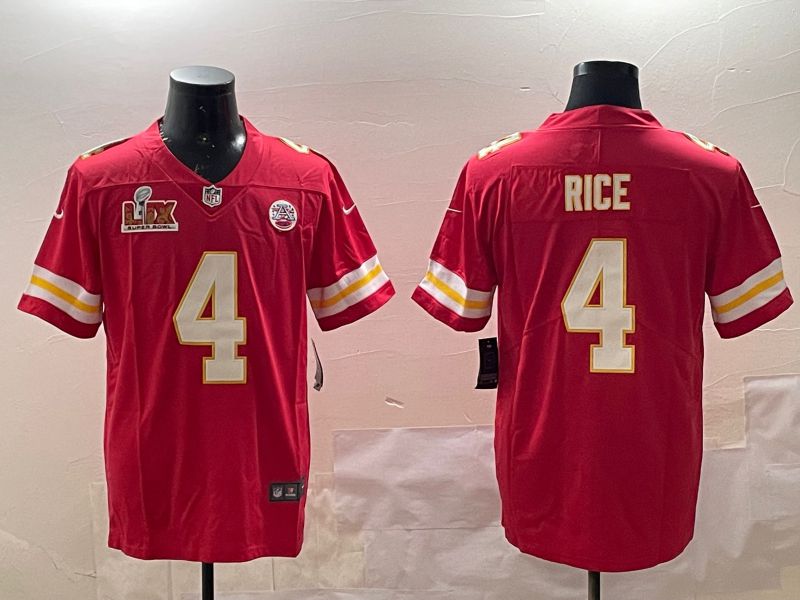 Men Kansas City Chiefs #4 Rice Red Second generations 2025 Nike Limited NFL Jersey style 5